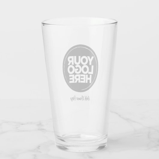 Gepersonaliseerde Logo, Casual scripttekst Biergla Glas (Achterkant)