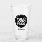 Gepersonaliseerde Logo, Casual scripttekst Biergla Glas (Voorkant)