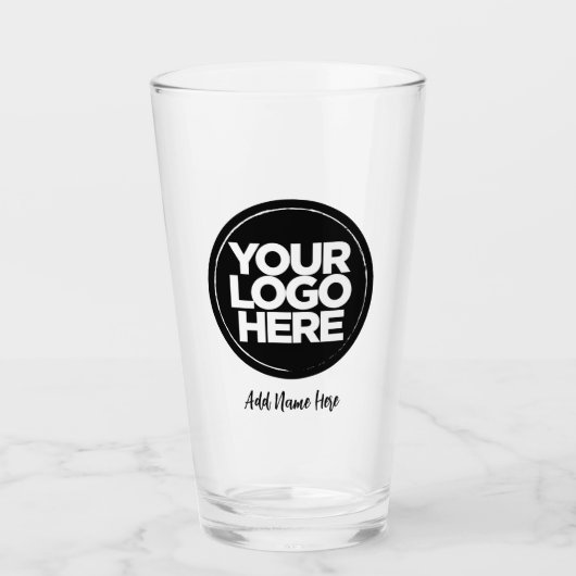 Gepersonaliseerde Logo, Casual scripttekst Biergla Glas (Voorkant)