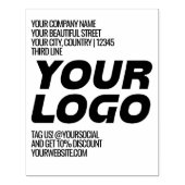 Gepersonaliseerde Logo en grote tekst Rubberstempel (Afrduk)