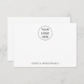 Gepersonaliseerde Logo en naam Flat Note Kaart Notitiekaartje (Voorkant / Achterkant)