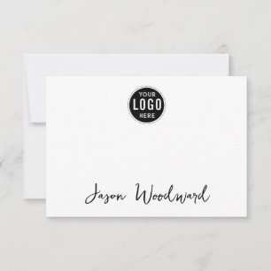 Gepersonaliseerde Logo en naam Flat Note Kaart Notitiekaartje