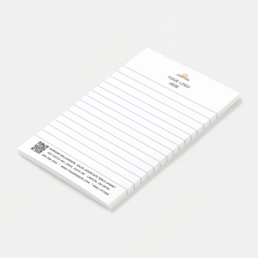 Gepersonaliseerde Logo- en QR-code Post-it® Notes (Schuin)