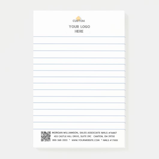 Gepersonaliseerde Logo- en QR-code Post-it® Notes (Voorkant)