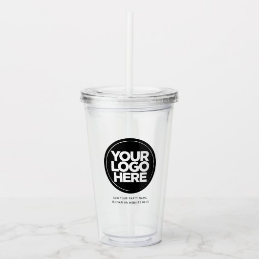 Gepersonaliseerde Logo en tekst Acryl Drinkbeker (Voorkant)