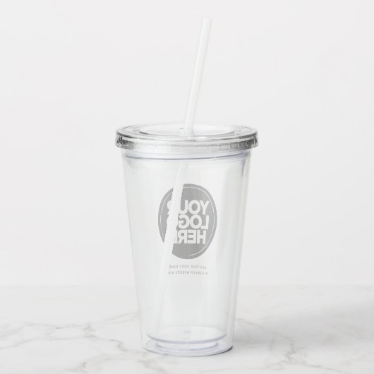 Gepersonaliseerde Logo en tekst Acryl Drinkbeker (Achterkant)