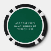 Gepersonaliseerde Logo en tekst Cool Dark Green Poker Chips (Achterkant)