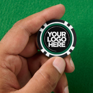 Gepersonaliseerde Logo en tekst Cool Dark Green Poker Chips