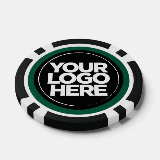 Gepersonaliseerde Logo en tekst Cool Dark Green Poker Chips (Enkel)