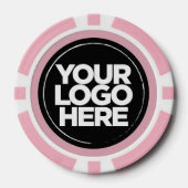 Gepersonaliseerde Logo en tekst Cool Dusty Pink Poker Chips (Voorkant)
