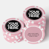 Gepersonaliseerde Logo en tekst Cool Dusty Pink Poker Chips (Opstapeling)