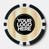 Gepersonaliseerde Logo en tekst Cool Gold Poker Chips (Voorkant)