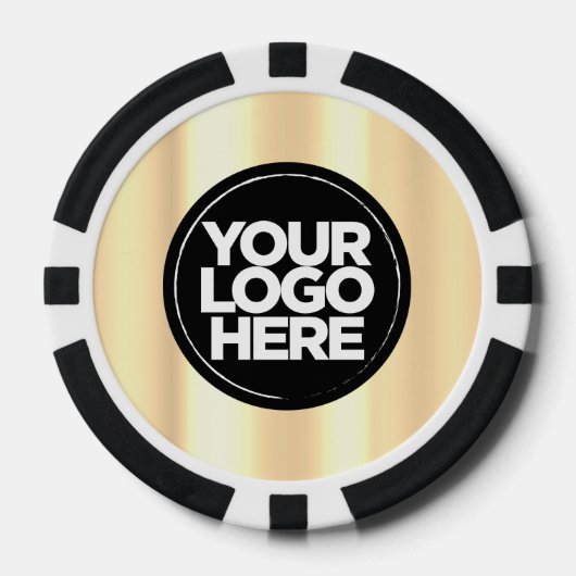 Gepersonaliseerde Logo en tekst Cool Gold Poker Chips (Voorkant)