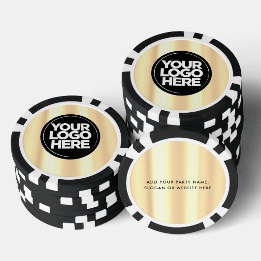 Gepersonaliseerde Logo en tekst Cool Gold Poker Chips (Opstapeling)
