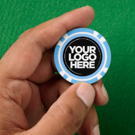 Gepersonaliseerde Logo en tekst Cool Light Blue Poker Chips