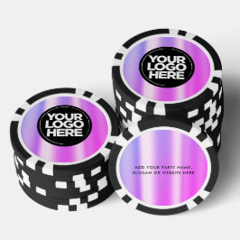 Gepersonaliseerde Logo en tekst Cool Paarse Poker Chips