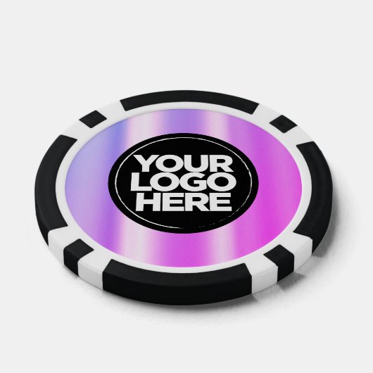 Gepersonaliseerde Logo en tekst Cool Paarse Poker Chips (Enkel)