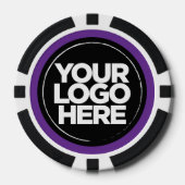 Gepersonaliseerde Logo en tekst Cool Paarse Poker Chips (Voorkant)