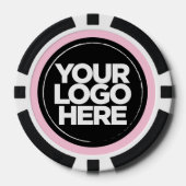 Gepersonaliseerde Logo en tekst Cool Pastel Pink Poker Chips (Voorkant)