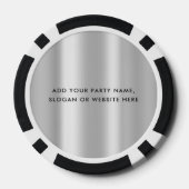 Gepersonaliseerde Logo en tekst Cool Silver Poker Chips (Achterkant)