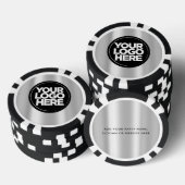 Gepersonaliseerde Logo en tekst Cool Silver Poker Chips (Opstapeling)
