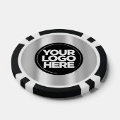 Gepersonaliseerde Logo en tekst Cool Silver Poker Chips (Enkel)