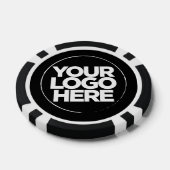 Gepersonaliseerde Logo en tekst Cool Zwart-wit Poker Chips (Enkel)