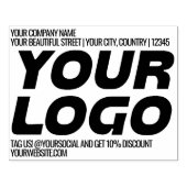 Gepersonaliseerde Logo en tekst groot retouradres Rubberstempel (Afrduk)