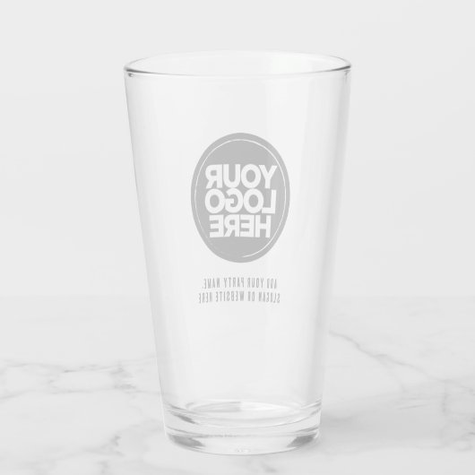 Gepersonaliseerde Logo en tekst Grunge bierglazen Glas (Achterkant)