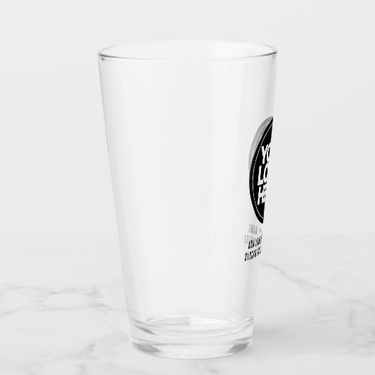 Gepersonaliseerde Logo en tekst Grunge bierglazen Glas (Rechts)