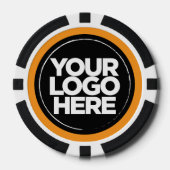 Gepersonaliseerde Logo en tekst Koel Sinaasappel Poker Chips (Voorkant)