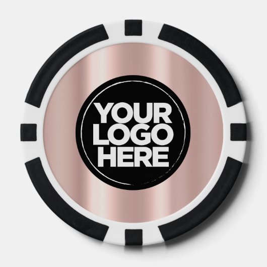 Gepersonaliseerde Logo en tekst Schattige roze Poker Chips (Voorkant)