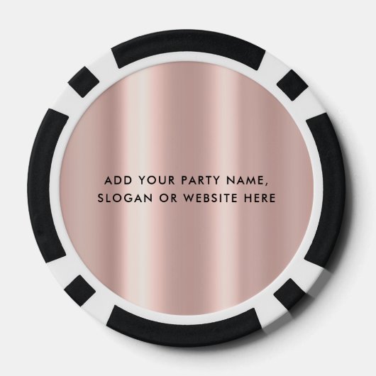 Gepersonaliseerde Logo en tekst Schattige roze Poker Chips (Achterkant)