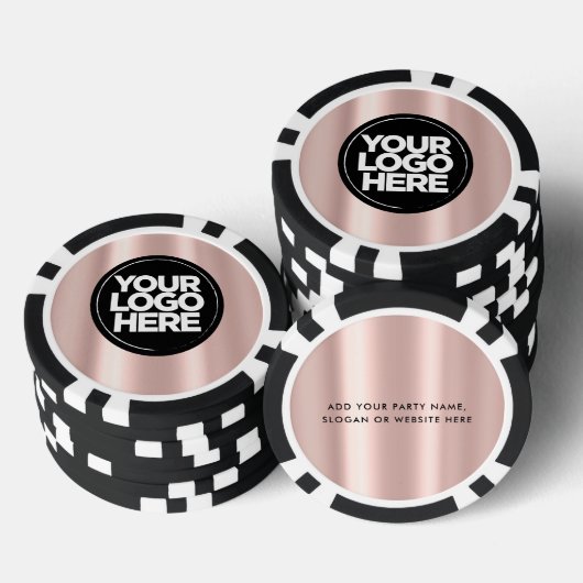 Gepersonaliseerde Logo en tekst Schattige roze Poker Chips (Opstapeling)