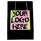 Gepersonaliseerde Logo- en tekstpapieren boodschap Medium Cadeauzakje (Achterkant)
