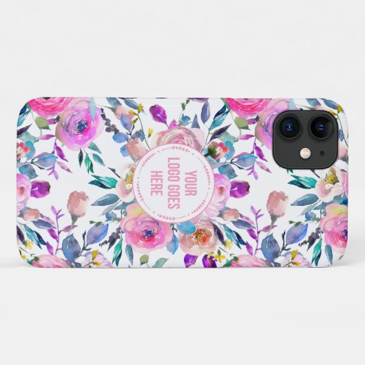  gepersonaliseerde Logo Floral Case-Mate iPhone Case (Achterkant (horizontaal))