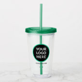 Gepersonaliseerde Logo Geen minimum met stro Acryl Drinkbeker (Voorkant)