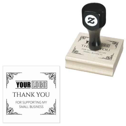 Gepersonaliseerde Logo grens Dank u Rubberstempel (Gestempeld)