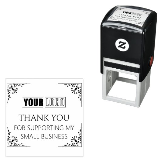 Gepersonaliseerde Logo  grens Dank u Zelfinktende Stempel (In situ)