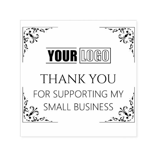 Gepersonaliseerde Logo grens Dank u Zelfinktende Stempel (Design)