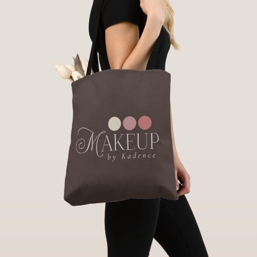 Gepersonaliseerde Logo Grimeur Make-up Artiest Tote Bag (Dichtbij)
