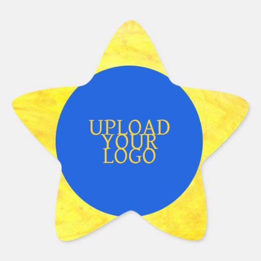 Gepersonaliseerde Logo Helder Romig Geel Ster Sticker (Voorkant)