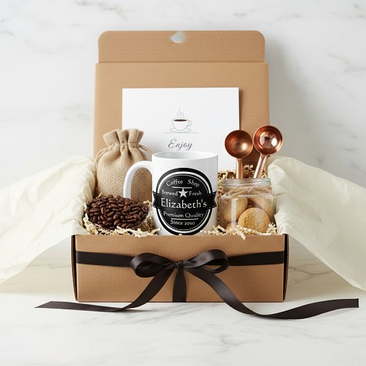 Gepersonaliseerde logo koffiewinkel koffiemok