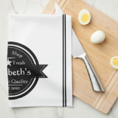 Gepersonaliseerde logo koffiewinkel theedoek (Quarter Fold)