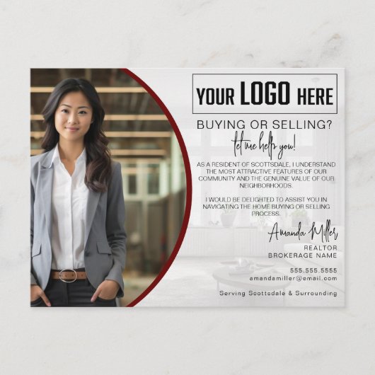 Gepersonaliseerde Logo makelaar makelaar makelaar  Briefkaart (Voorkant)