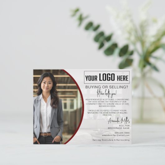 Gepersonaliseerde Logo makelaar makelaar makelaar  Briefkaart (Staand voorkant)