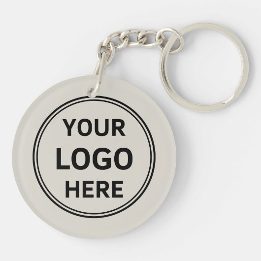 Gepersonaliseerde Logo Modern Neutral Business Sleutelhanger (Achterkant)