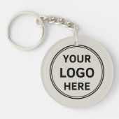 Gepersonaliseerde Logo Modern Neutral Business Sleutelhanger (Voorkant)