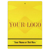Gepersonaliseerde Logo Naam Geel Klembord (Achterkant)