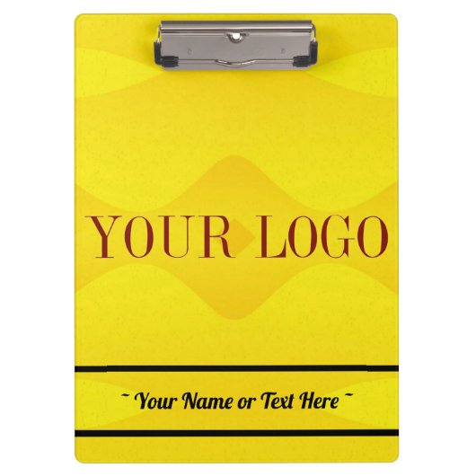 Gepersonaliseerde Logo Naam Geel Klembord (Voorkant)